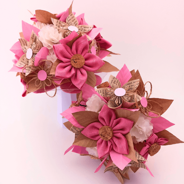 Bouquet Mariée Rose & Kraft _ Grand Format 