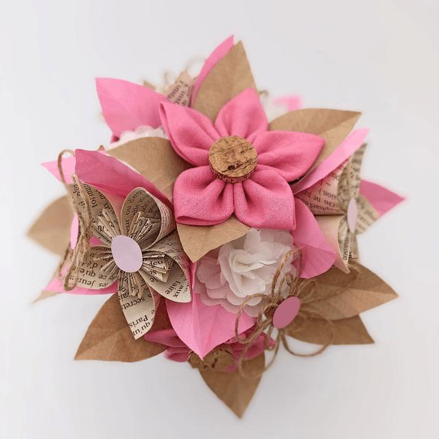 Bouquet Mariée Rose & Kraft _ Petit Format 